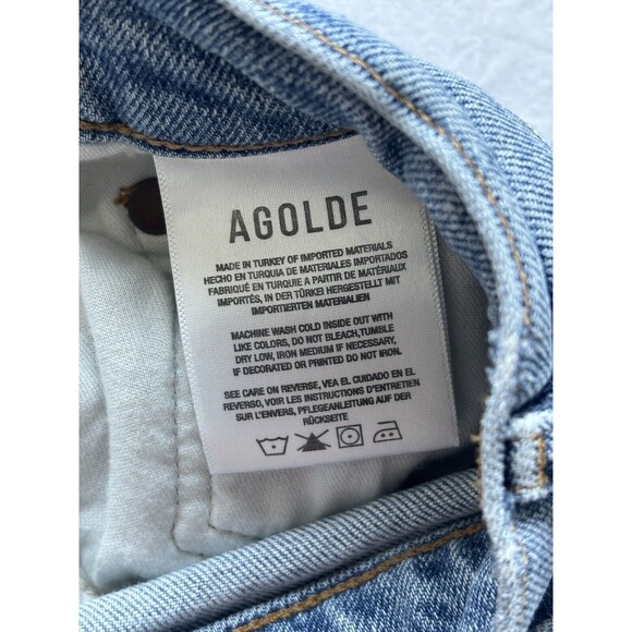 Agolde Jeans Womens 24 Riley High Rise Straight Leg‎ Stretch Crop Button Fly - Picture 9 of 12